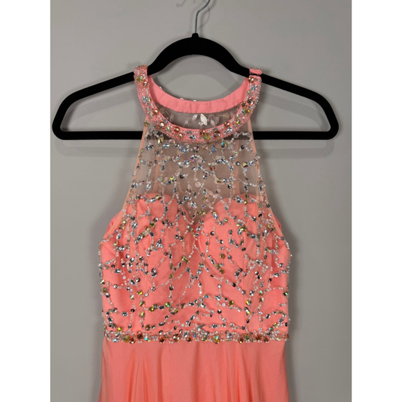 Rachel Allan Princess Coral Prom Dress with Beading, Size 6 - Picture 2 of 10